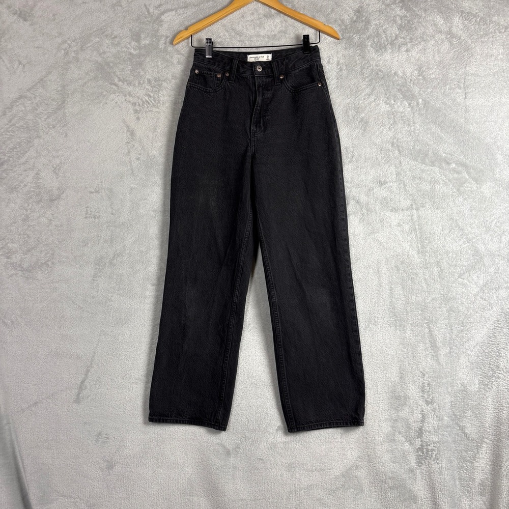 Abercrombie & Fitch Curve Love The Loose High Rise Jeans Black 25 0S 0754